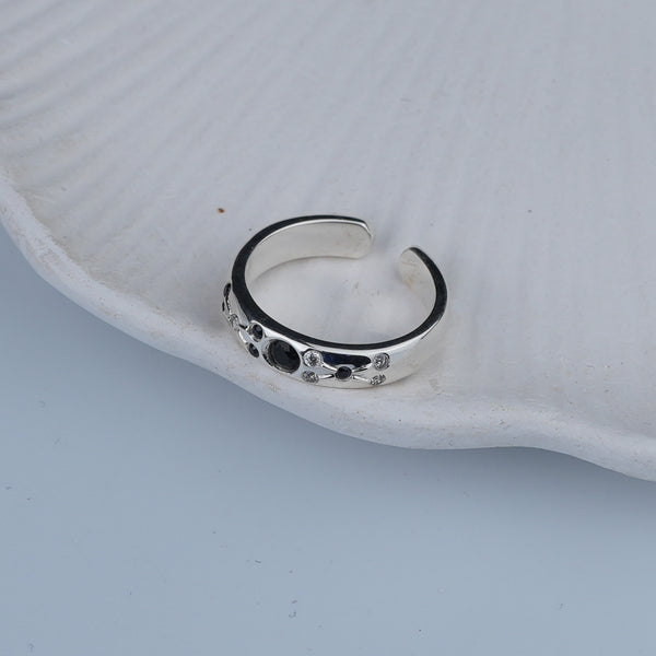 Silver Convex Mangalsutra Band Ring