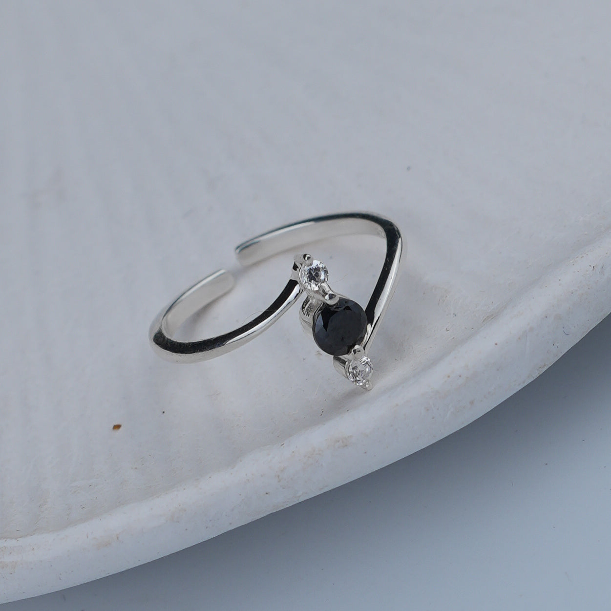 Black & White CZ Mangalsutra Ring