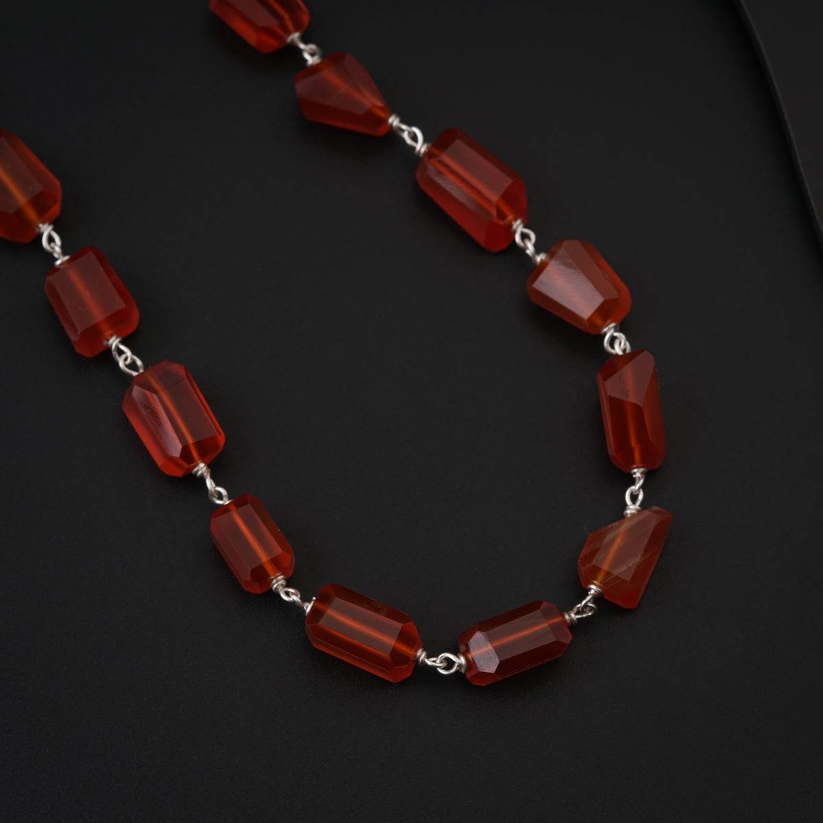 Carnelian Stones Silver Set