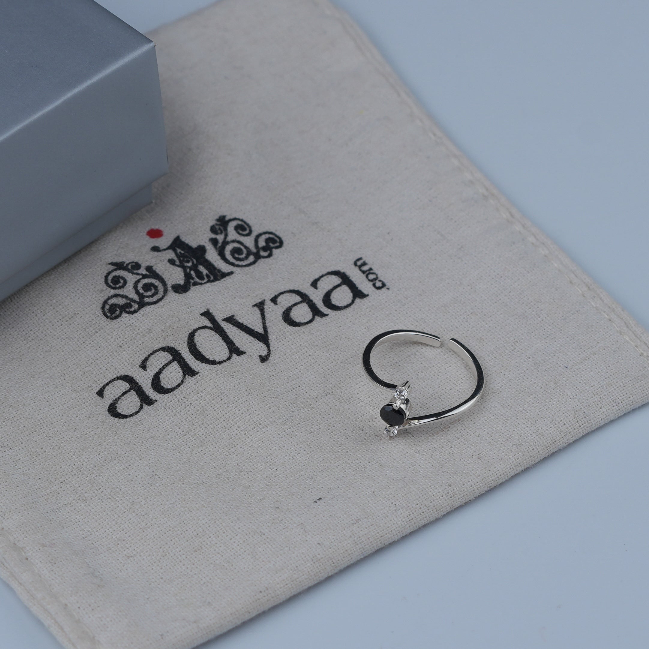 Black & White CZ Mangalsutra Ring