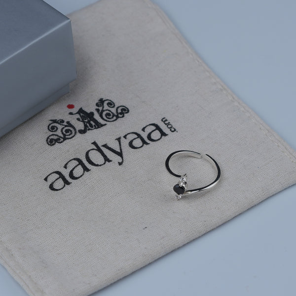 Black & White CZ Mangalsutra Ring