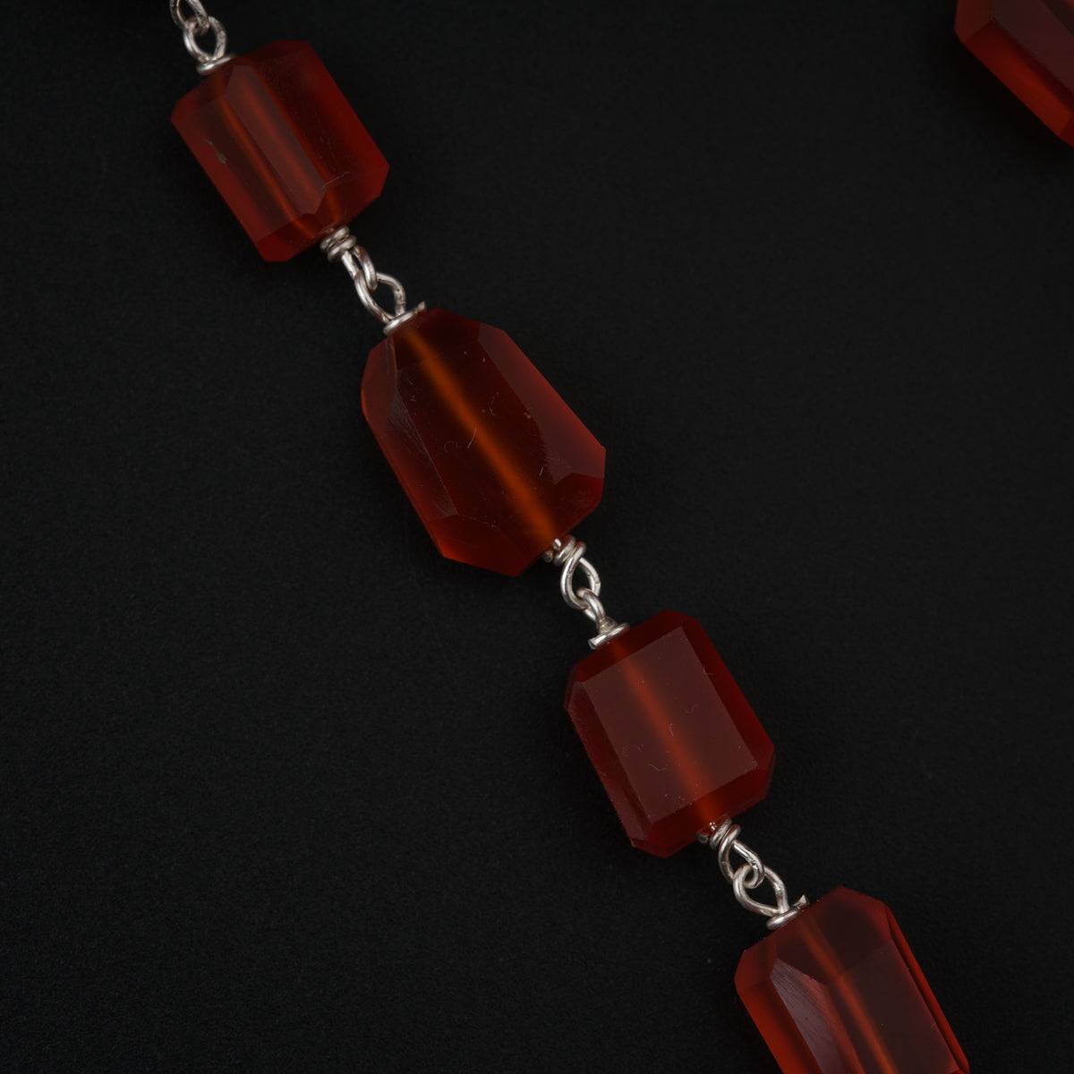 Carnelian Stones Silver Set