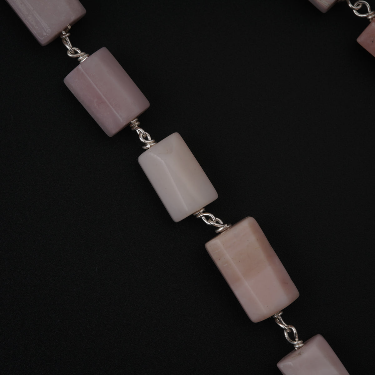 Pink Opal Stones Silver Set