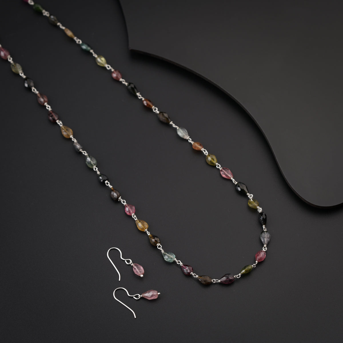 Multicolor Tourmaline Silver Set