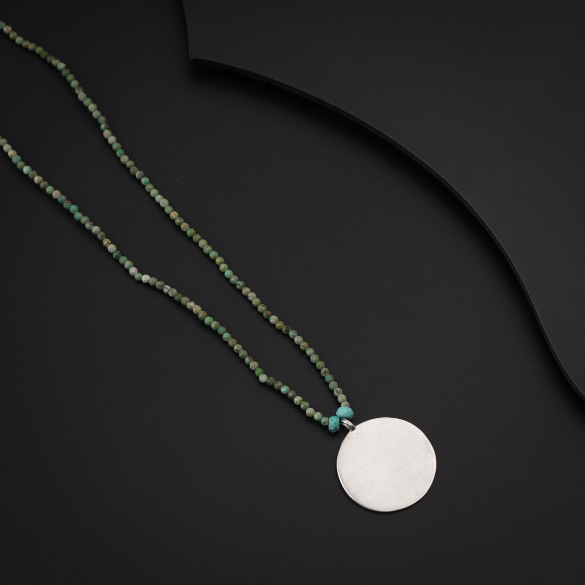 Turquoise Necklace with Silver Coin