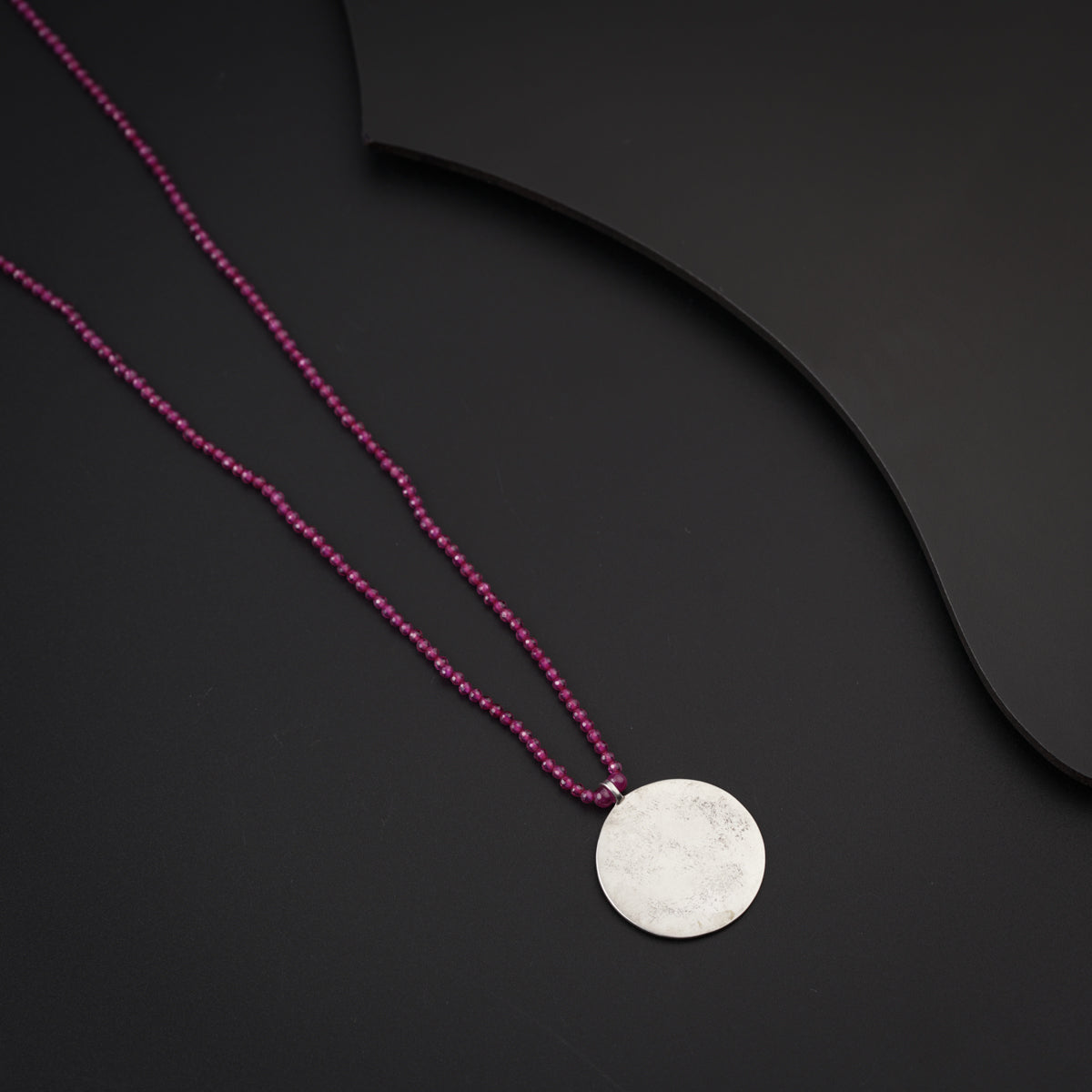 Ruby Necklace with Silver Coin