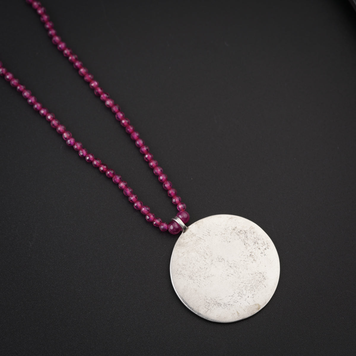 Ruby Necklace with Silver Coin