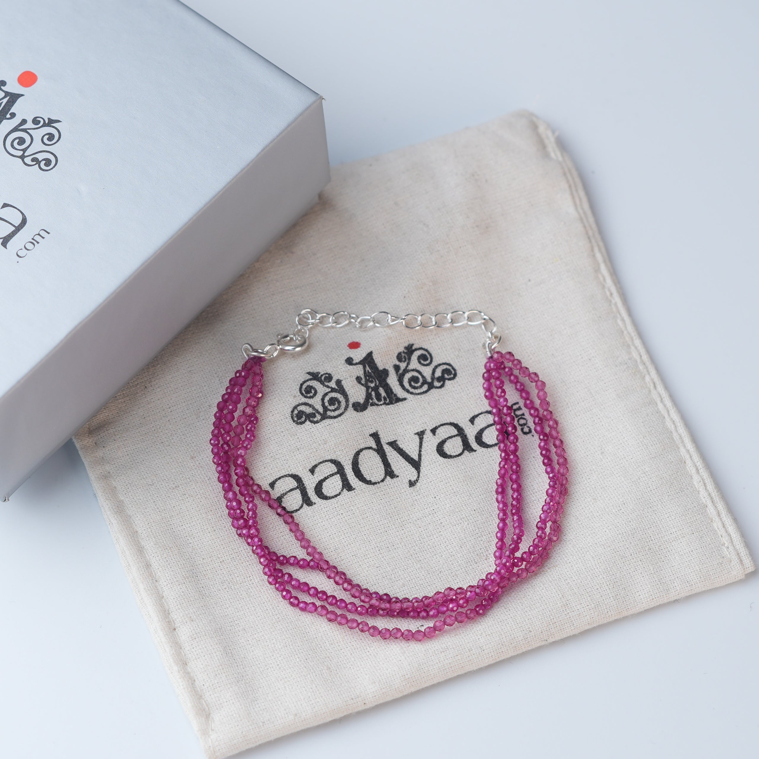 Ruby Silver Bracelet (Project Handmade)