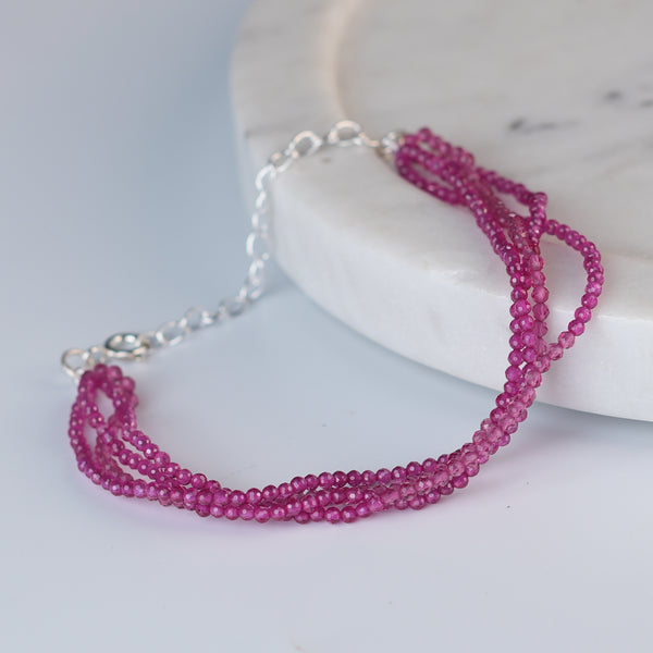 Ruby Silver Bracelet (Project Handmade)