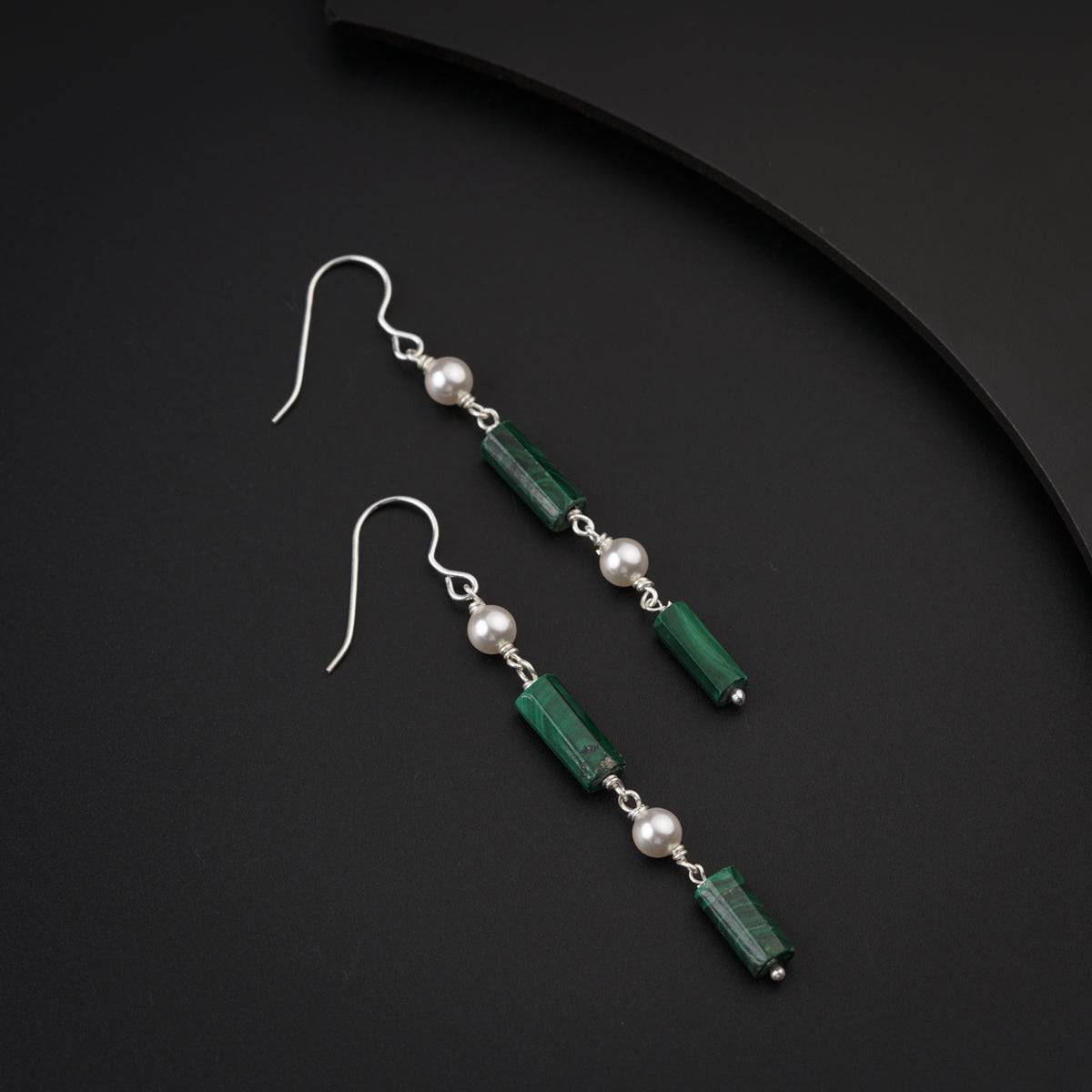 Malachite Silver Earring