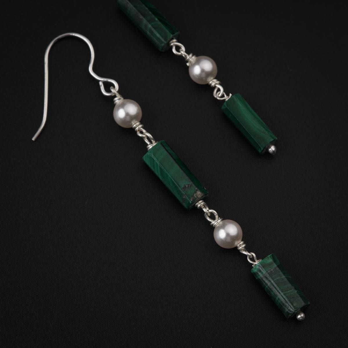 Malachite Silver Earring