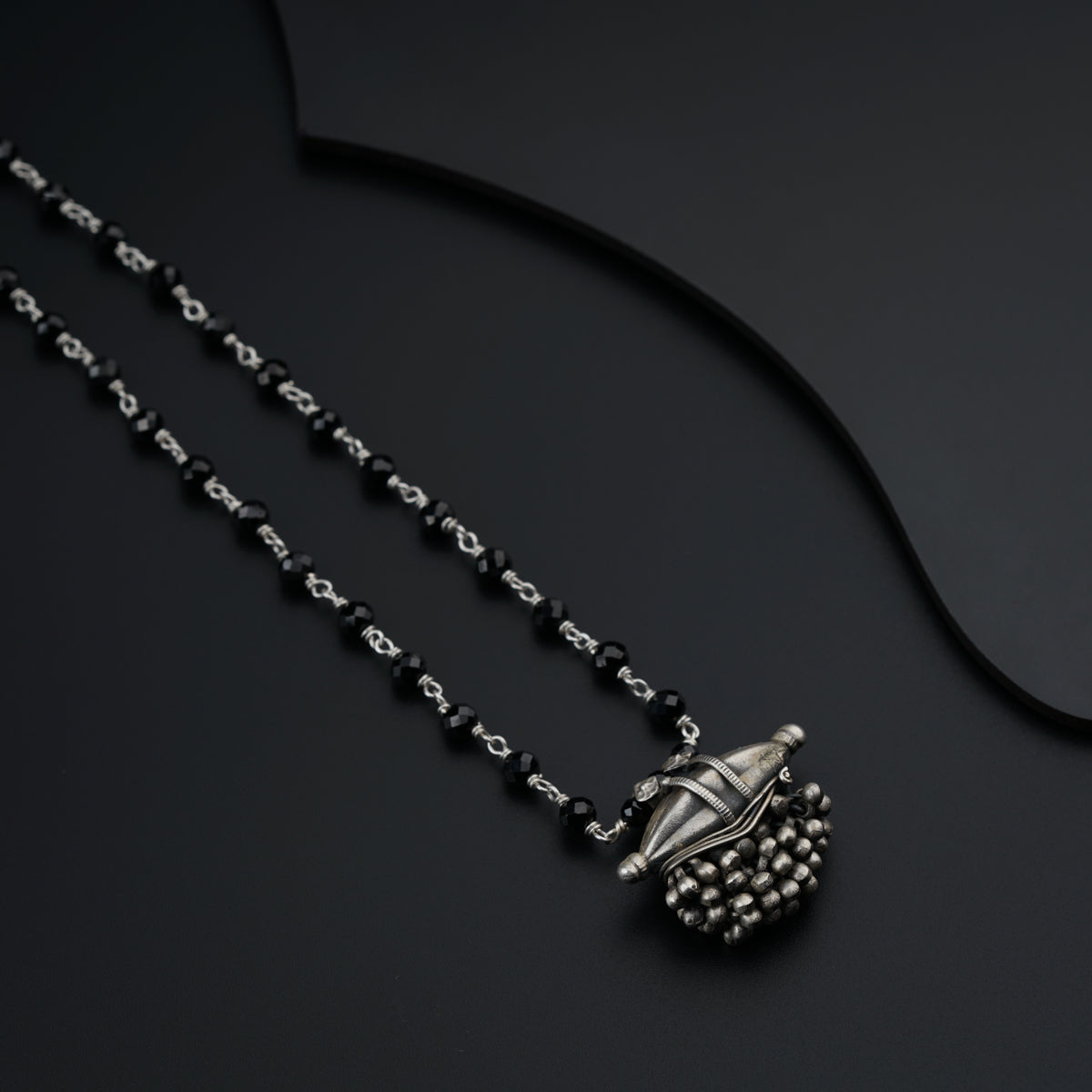 Silver Mangalsutra with Antique Pendant