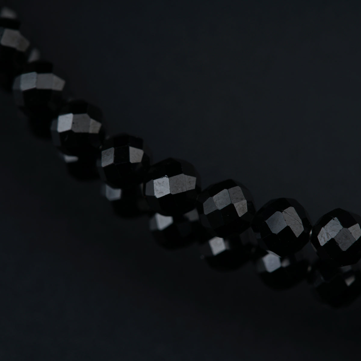 Antique Silver Choker with Black Spinel