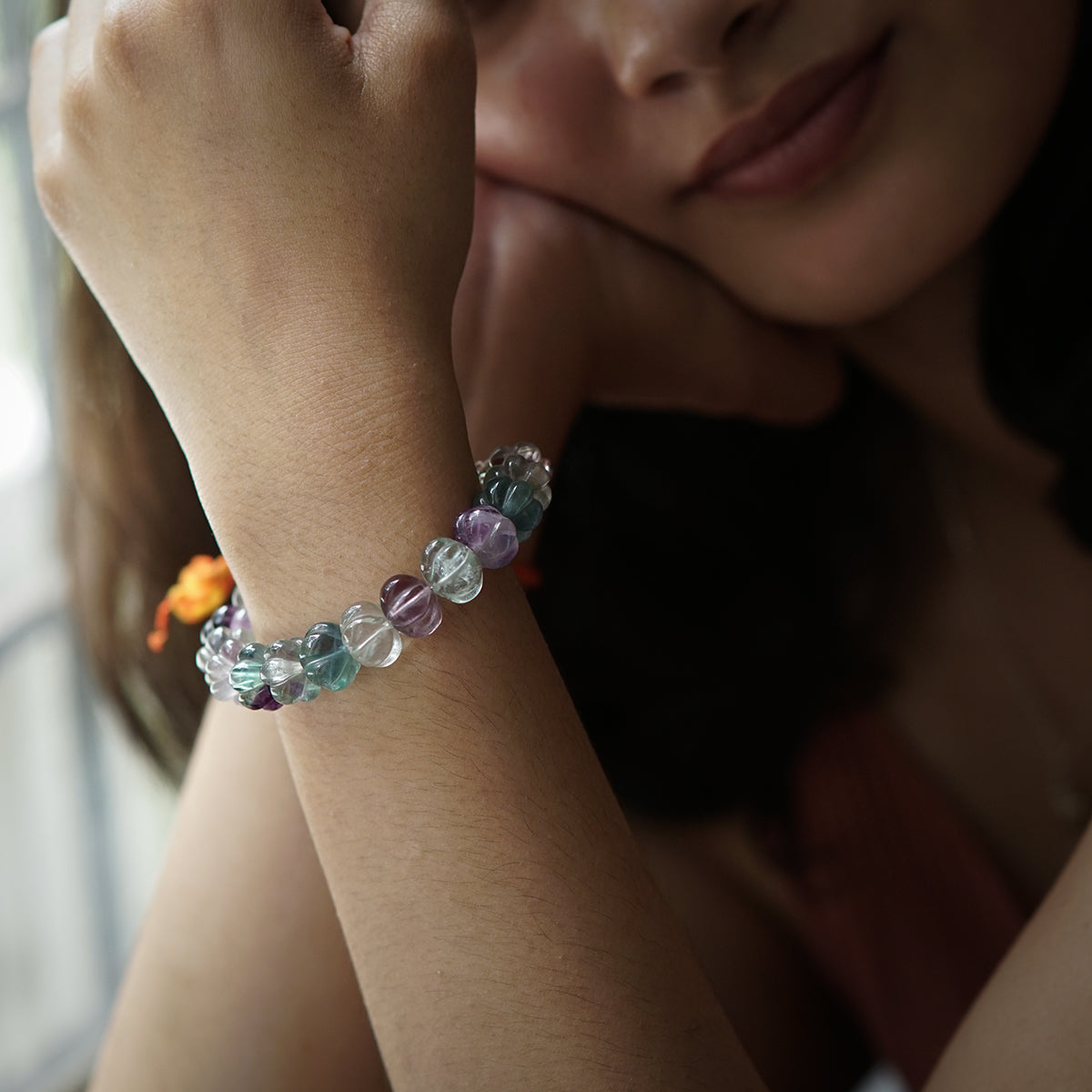 fluorite Stones Silver Bracelet