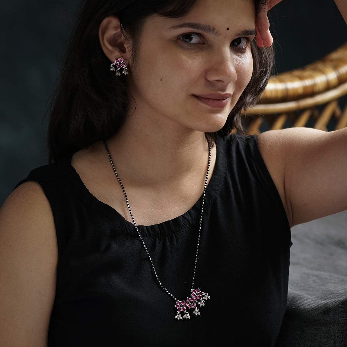 Bageecha Pink Nakshatra Mangalsutra Set