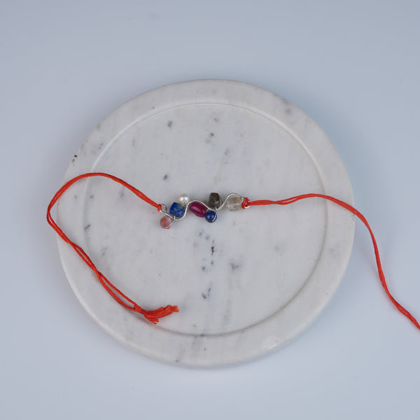 Multicolour Stone Wrapped Rakhi (Project Handmade)