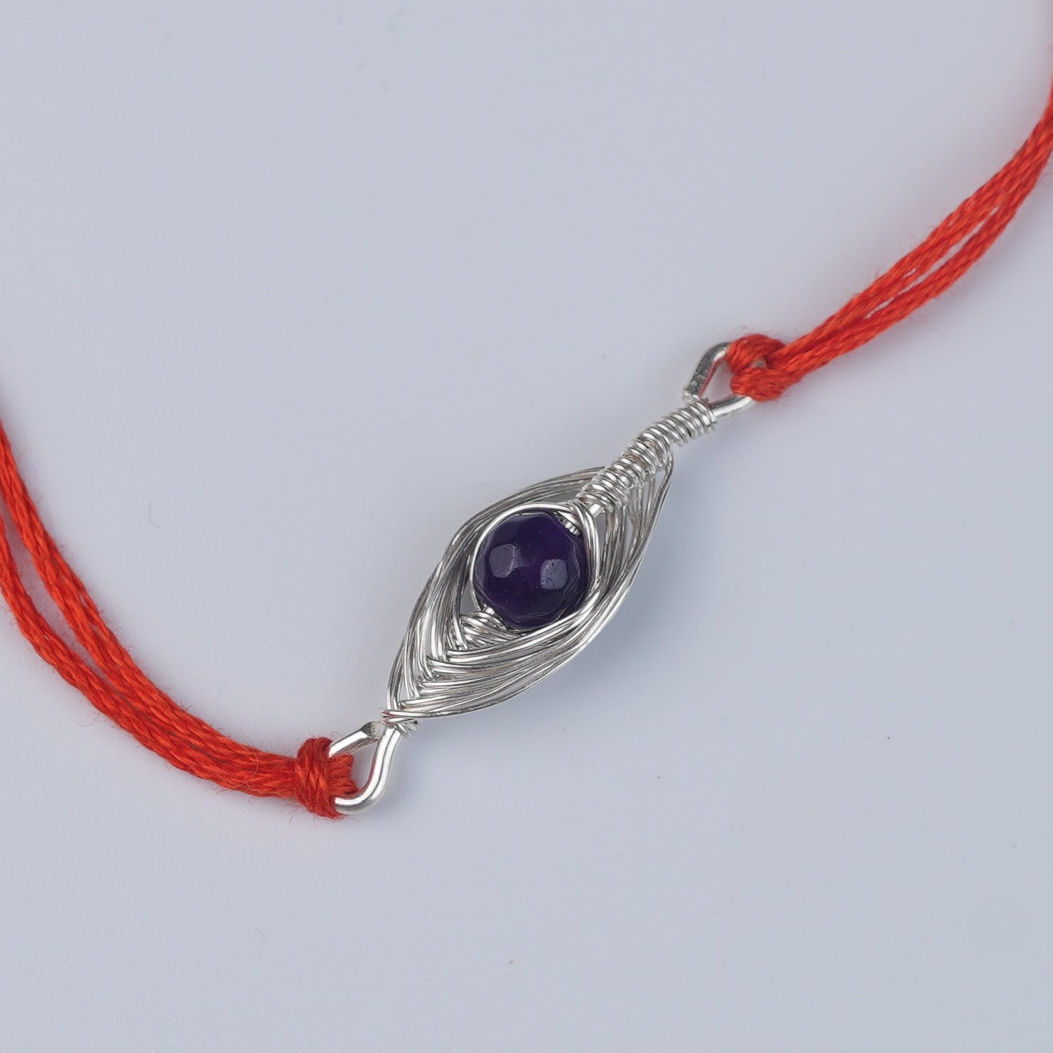 Purple Agate Wrapped Rakhi (Project Handmade)