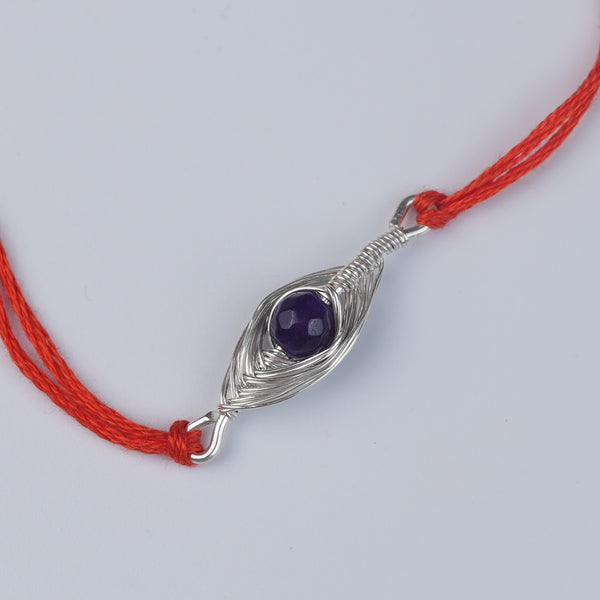 Purple Agate Wrapped Rakhi (Project Handmade)