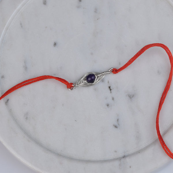 Purple Agate Wrapped Rakhi (Project Handmade)