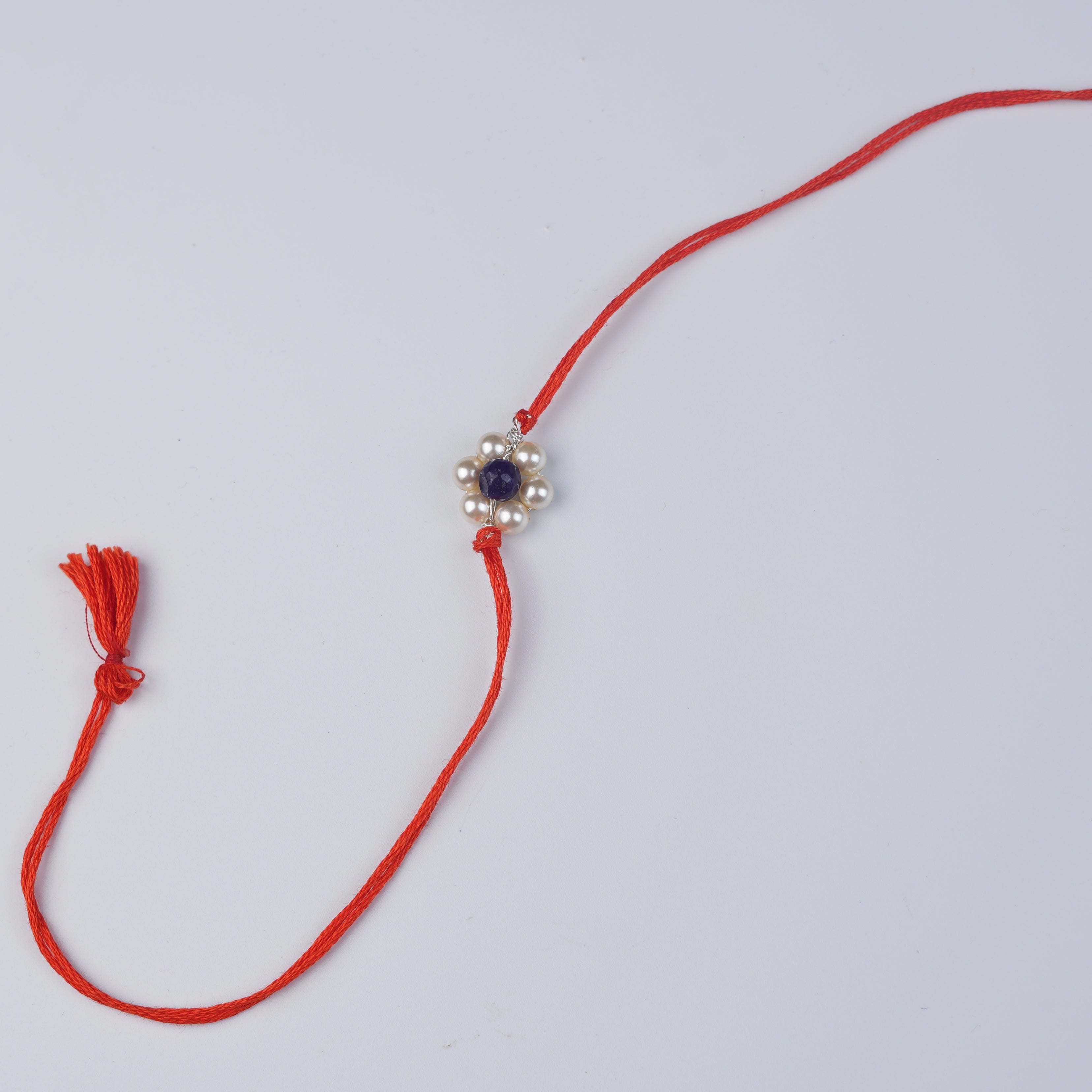 Purple Agate & Pearl Flower Rakhi (Project Handmade)