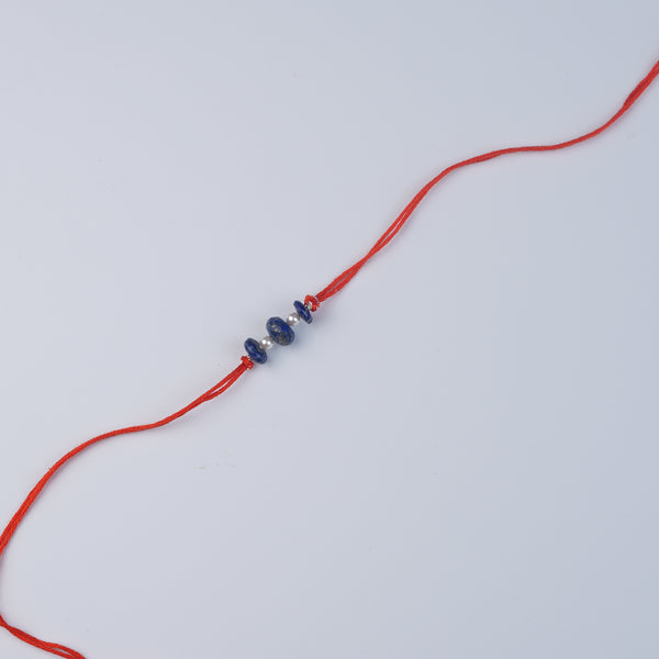 Flat Lapis Lazuli & Pearl Rakhi (Project Handmade)