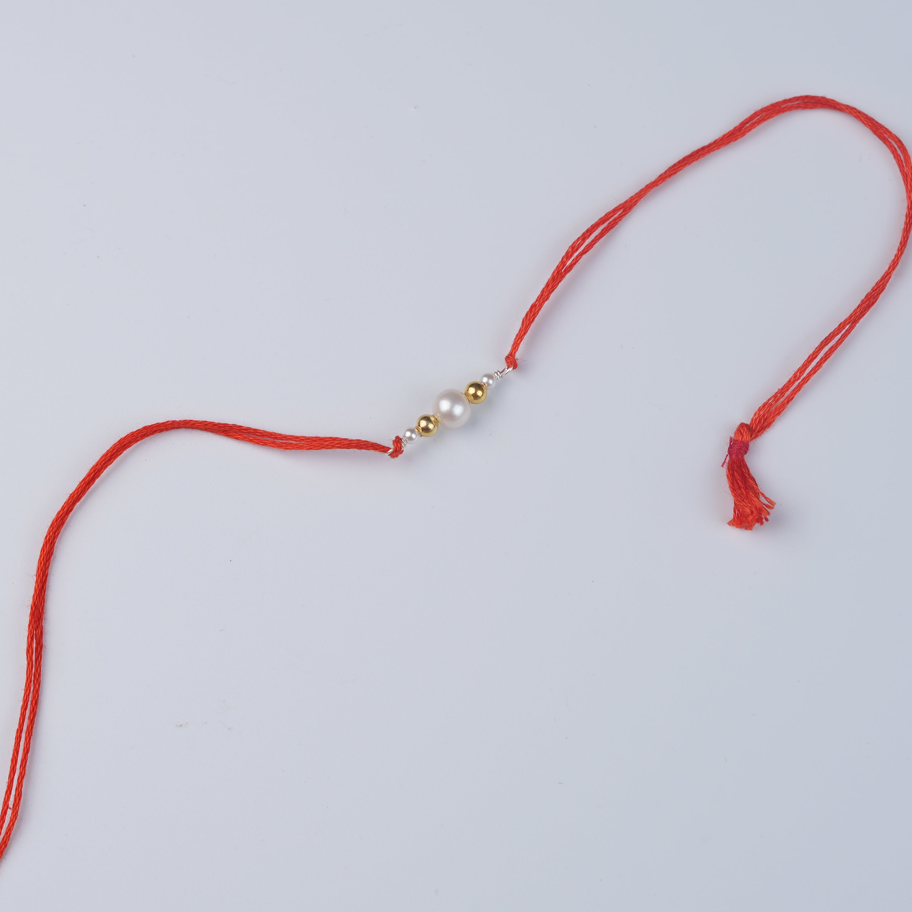 Freshwater Pearl & Gold-Plated Silver Bead Rakhi (Project Handmade)