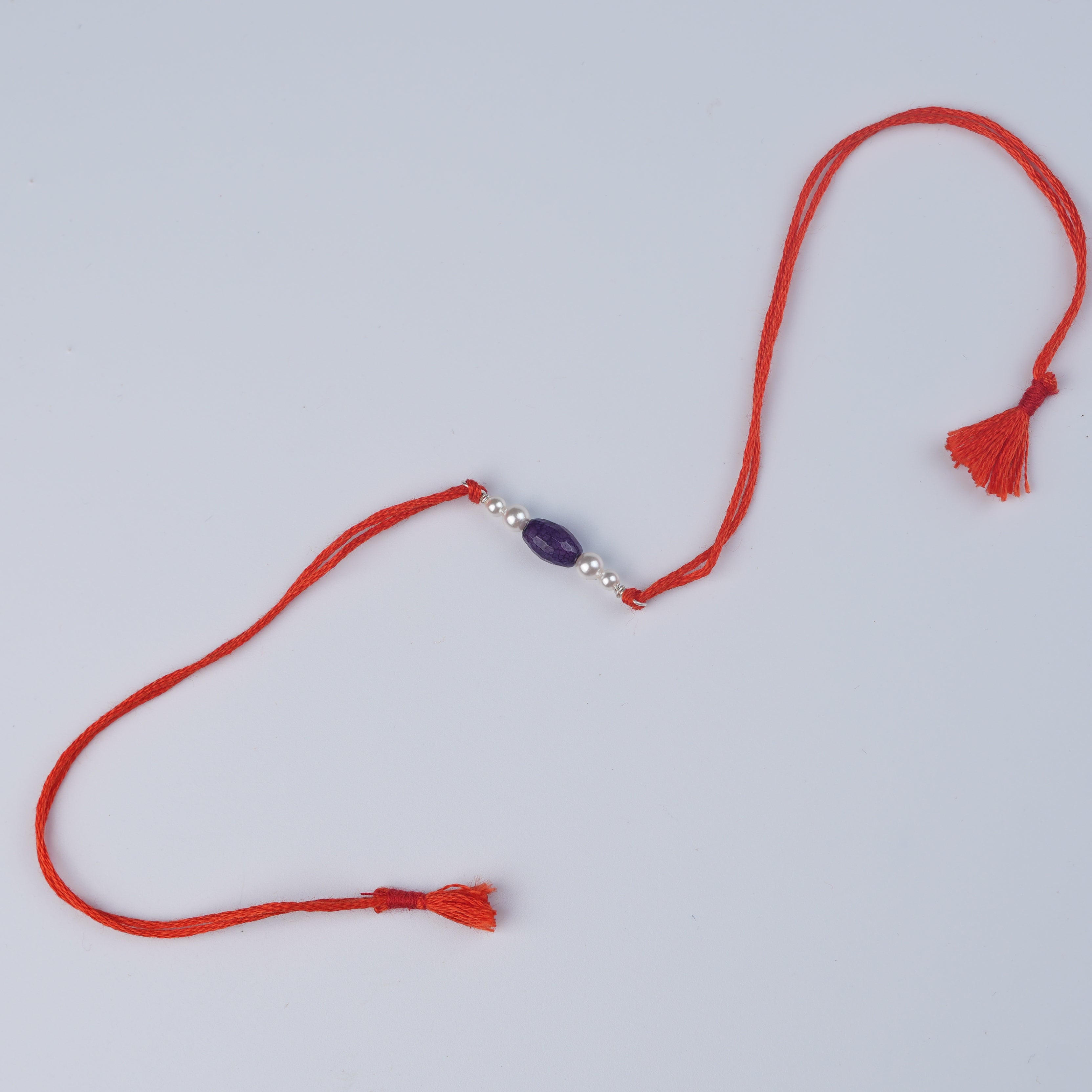 Purple Agate & Pearl Rakhi (Project Handmade)