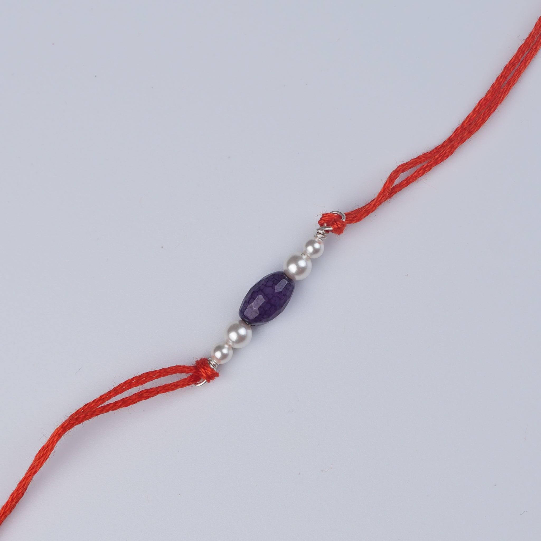 Purple Agate & Pearl Rakhi (Project Handmade)