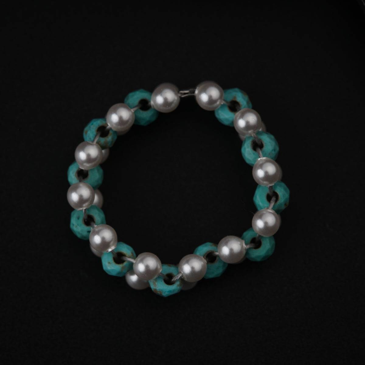 Silver Ring with Pearls and Turquoise