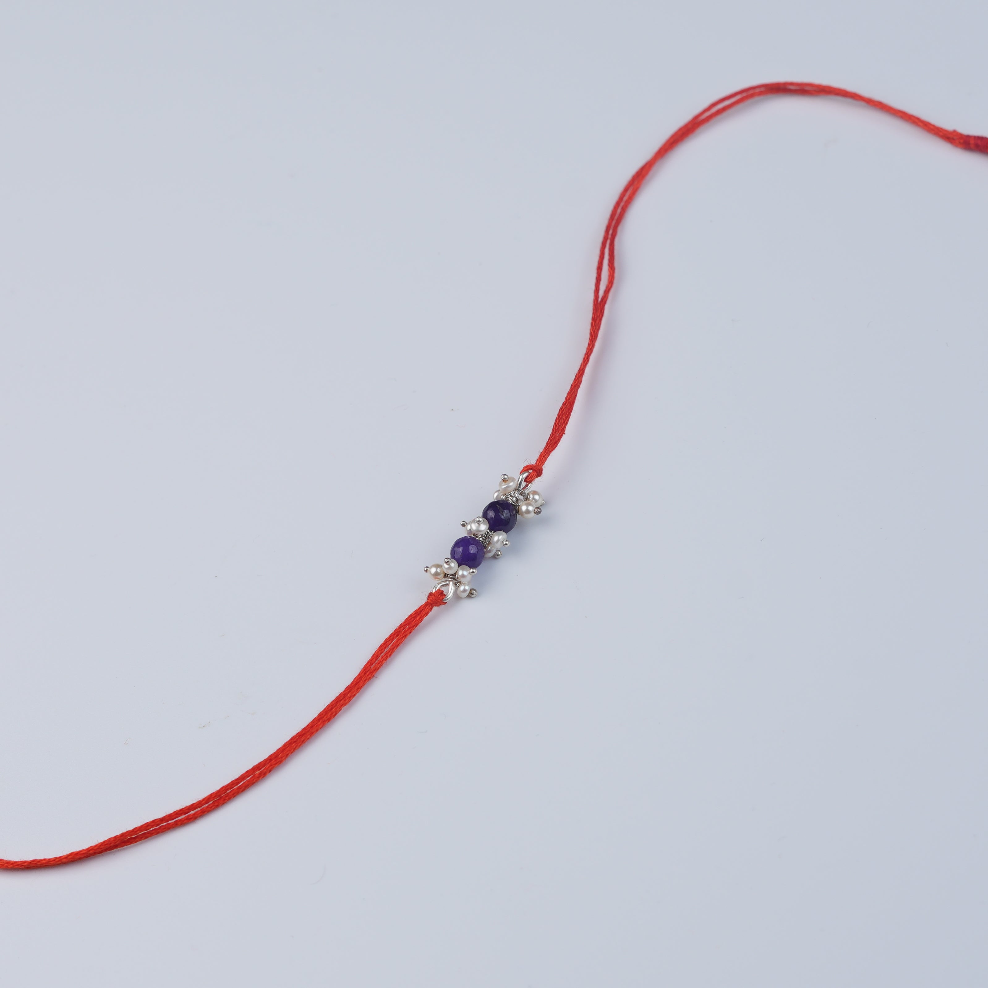 Purple Agate & Pearl Bunch Rakhi (Project Handmade)