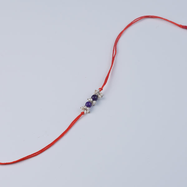 Purple Agate & Pearl Bunch Rakhi (Project Handmade)