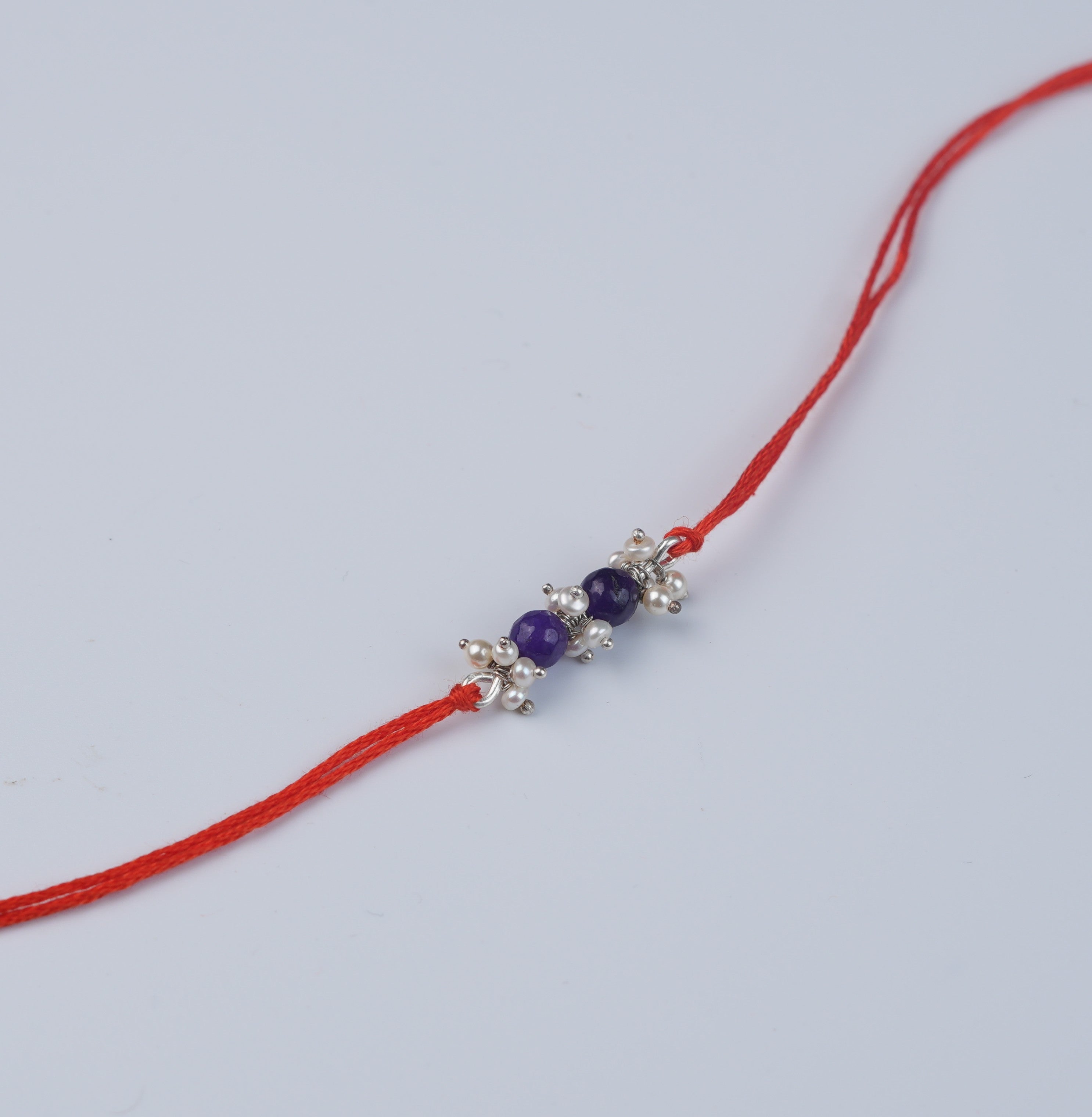 Purple Agate & Pearl Bunch Rakhi (Project Handmade)