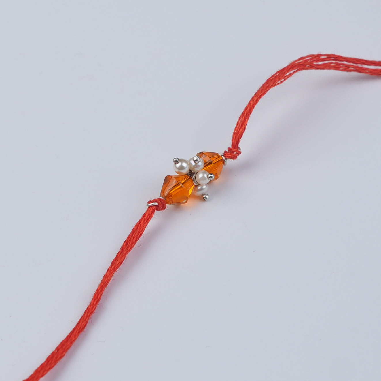 Yellow Agate & Pearl Bunch Rakhi (Project Handmade)