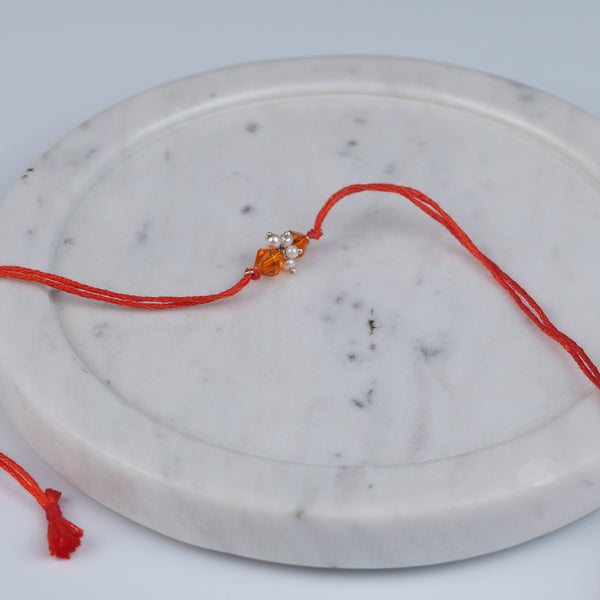 Yellow Agate & Pearl Bunch Rakhi (Project Handmade)