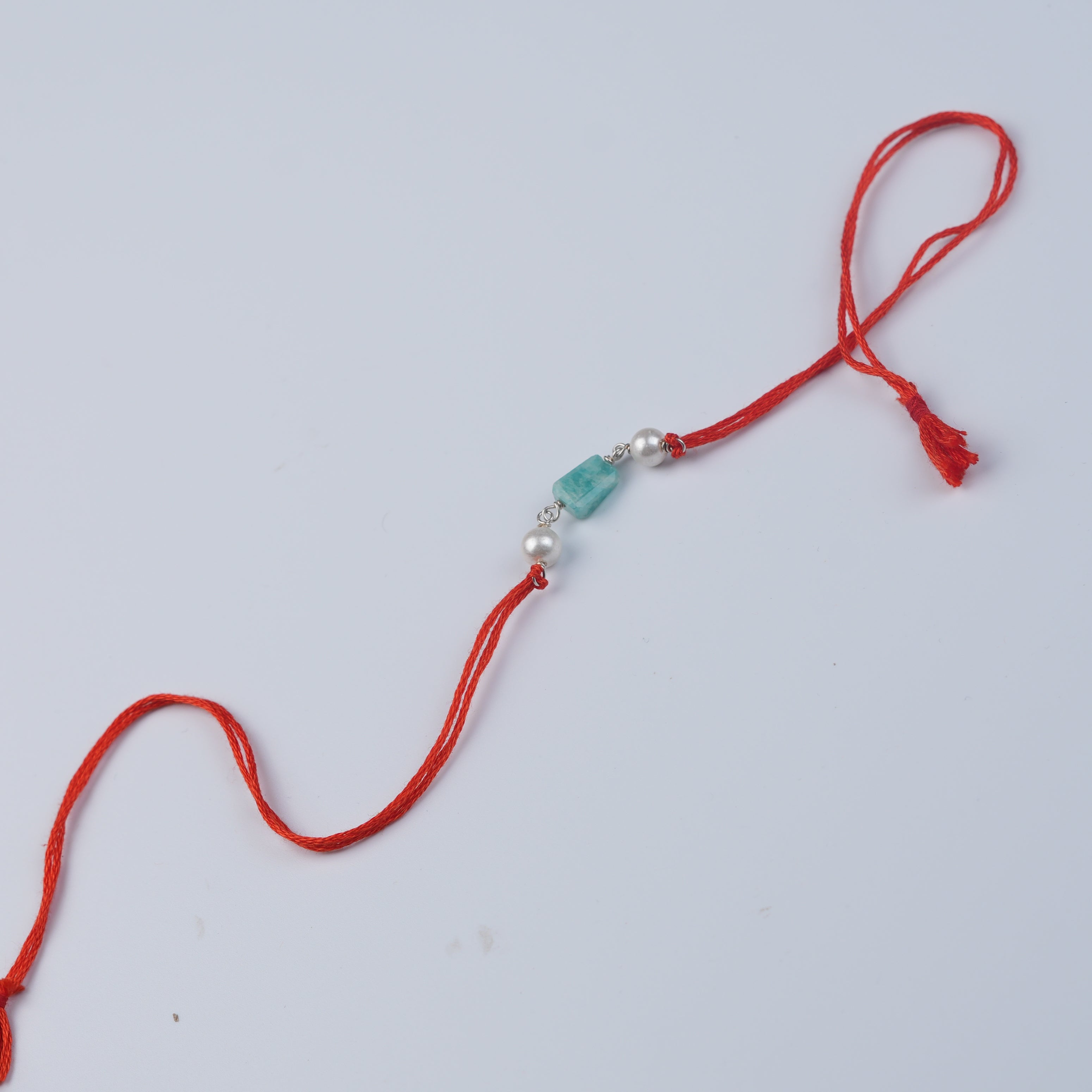 Amazonite & Pearl Rakhi (Project Handmade)