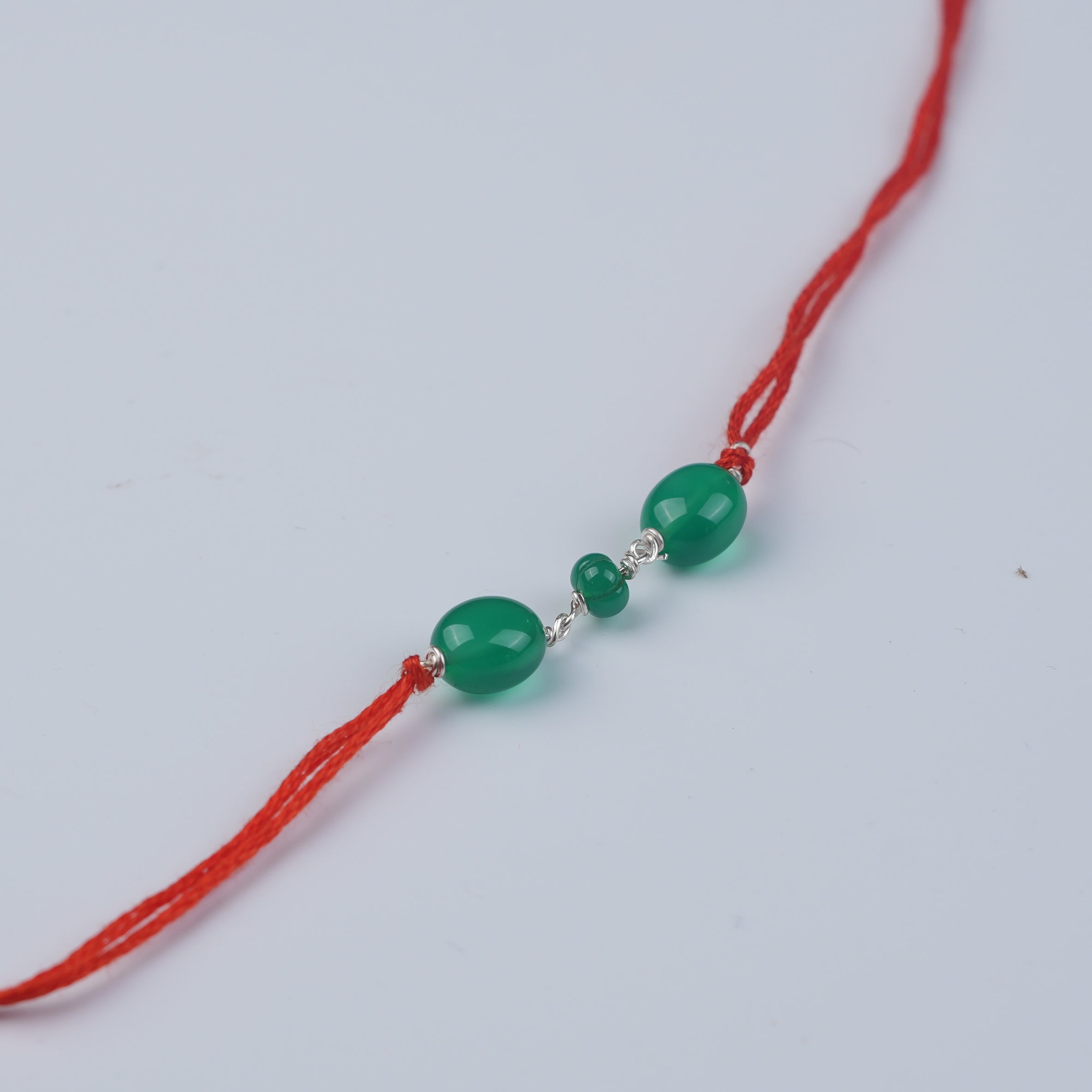 Green Onyx Ganthan Rakhi (Project Handmade)