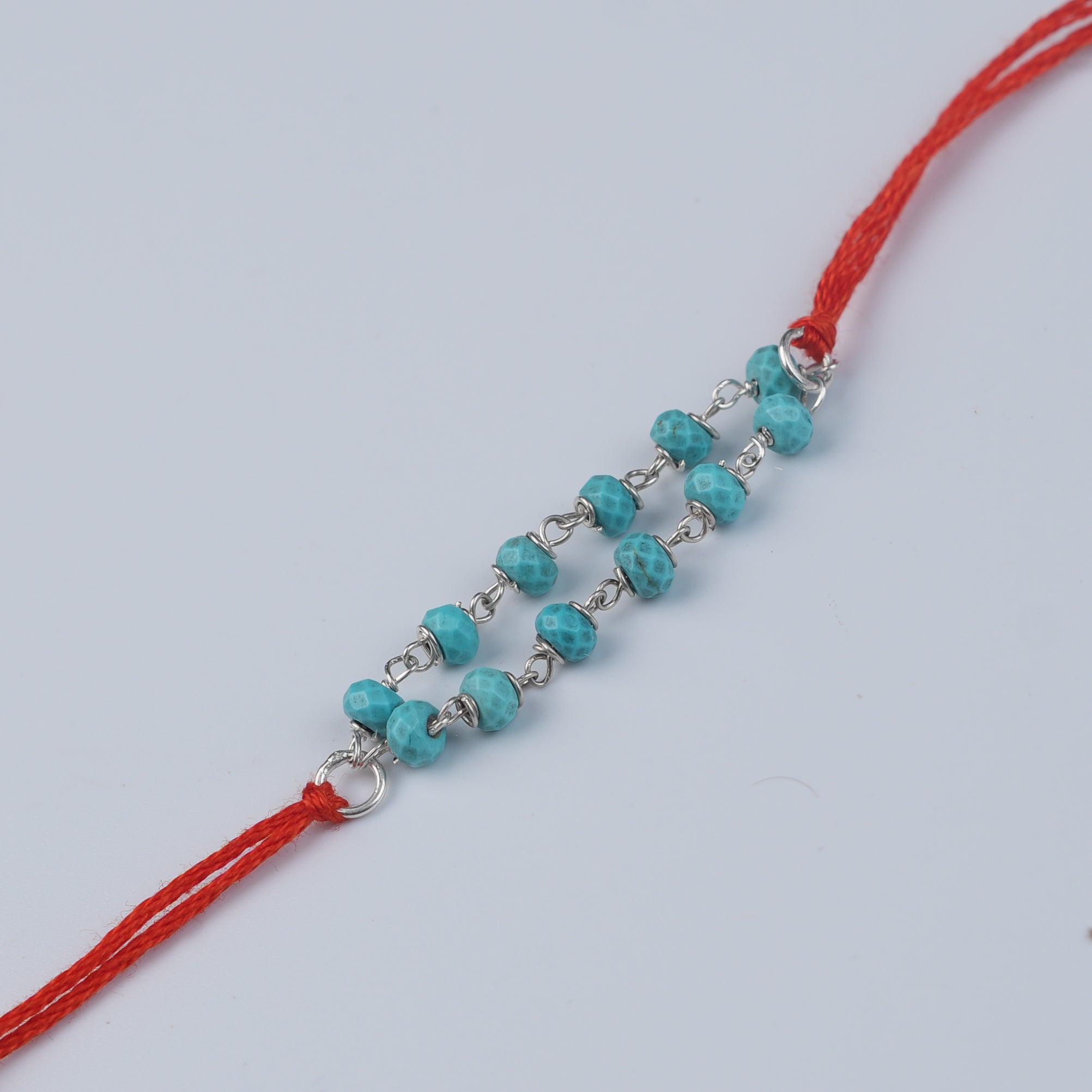 Turquoise Ganthan Rakhi (Project Handmade)