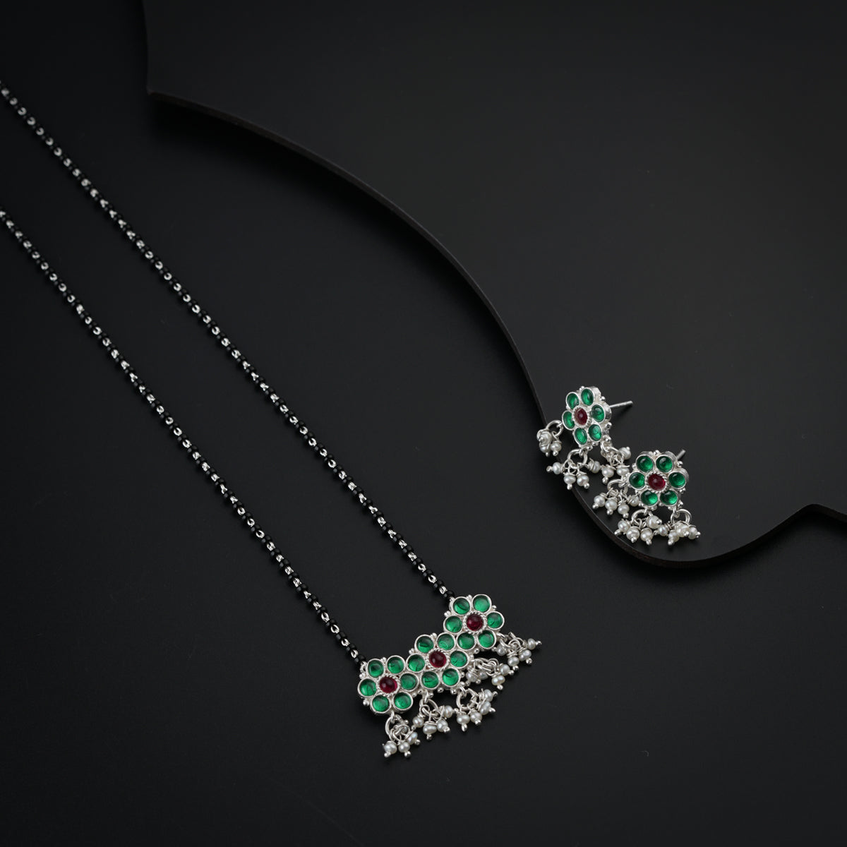 Bageecha Green kudi mangalsutra set