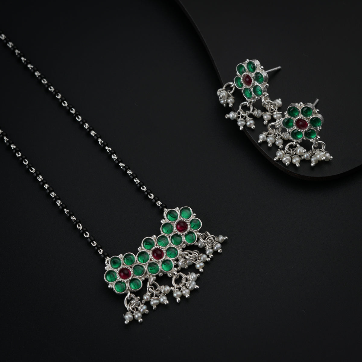 Bageecha Green kudi mangalsutra set