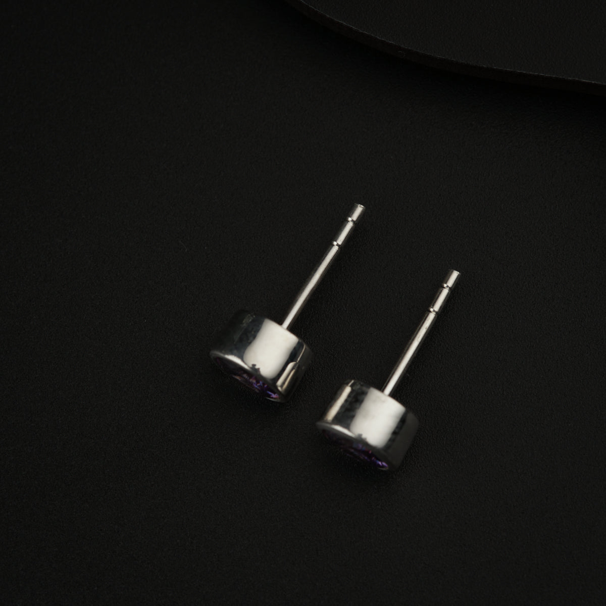 CZ Purple Stone Silver Studs