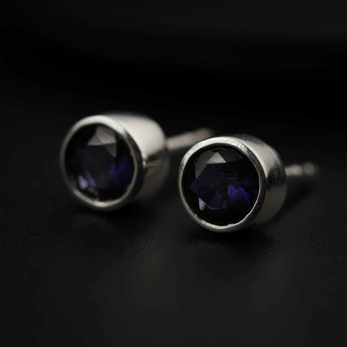 CZ Blue Stone Silver Studs