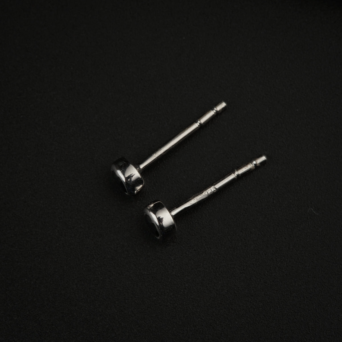 Tiny Black CZ Stone Silver Studs