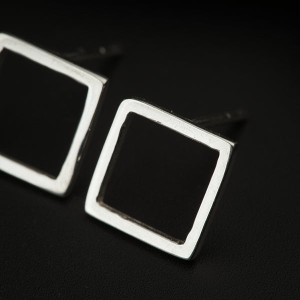 Tiny Silver Square Studs | 92.5 Silver