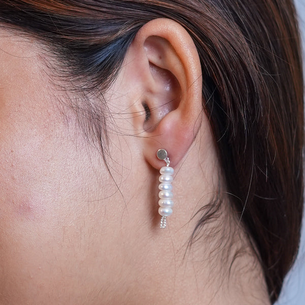 Freshwater Pearl and Chain Earrings (Project Handmade)