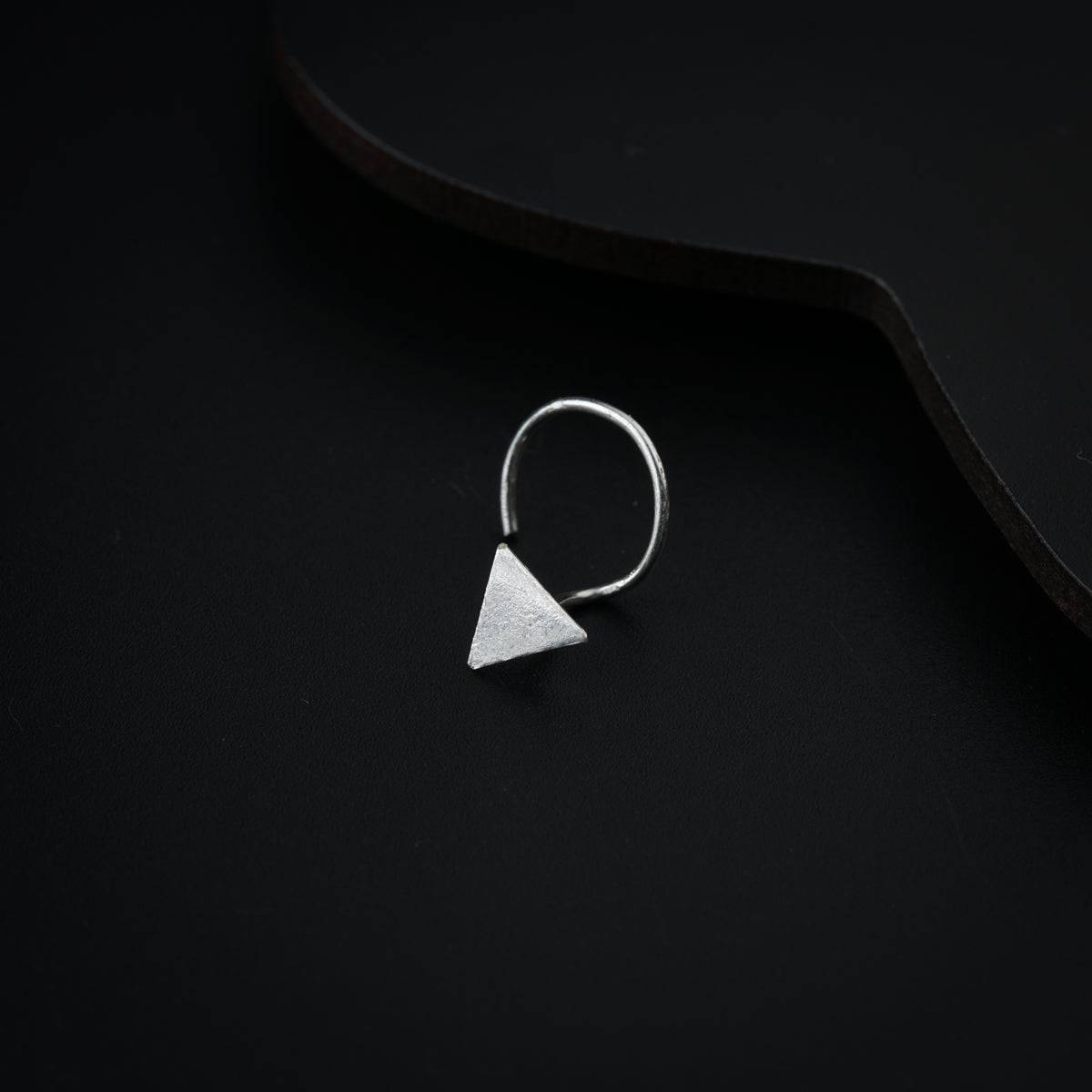 Silver Tiny Plain Triangle Nose pin