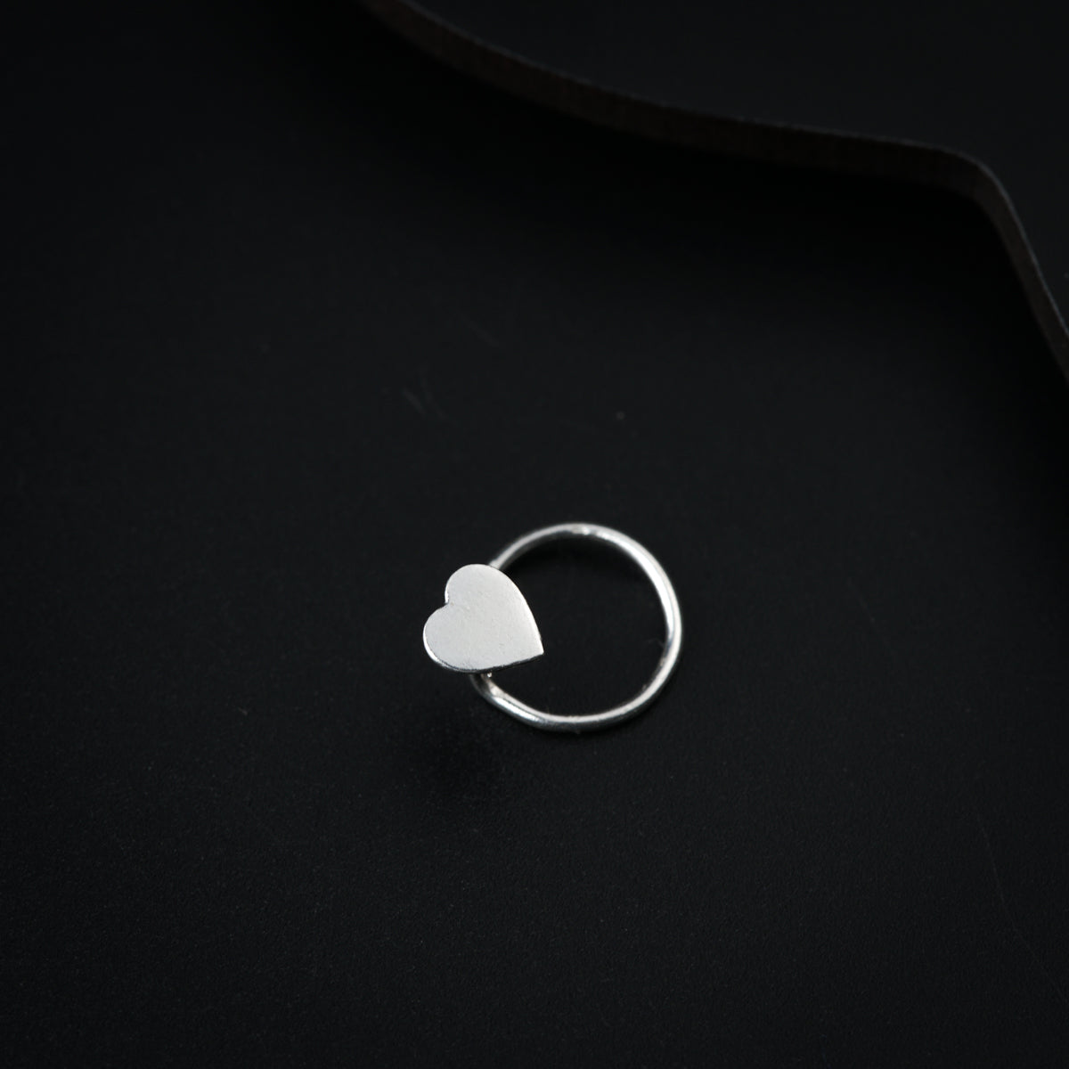 Silver Tiny Plain Love Nose Pin