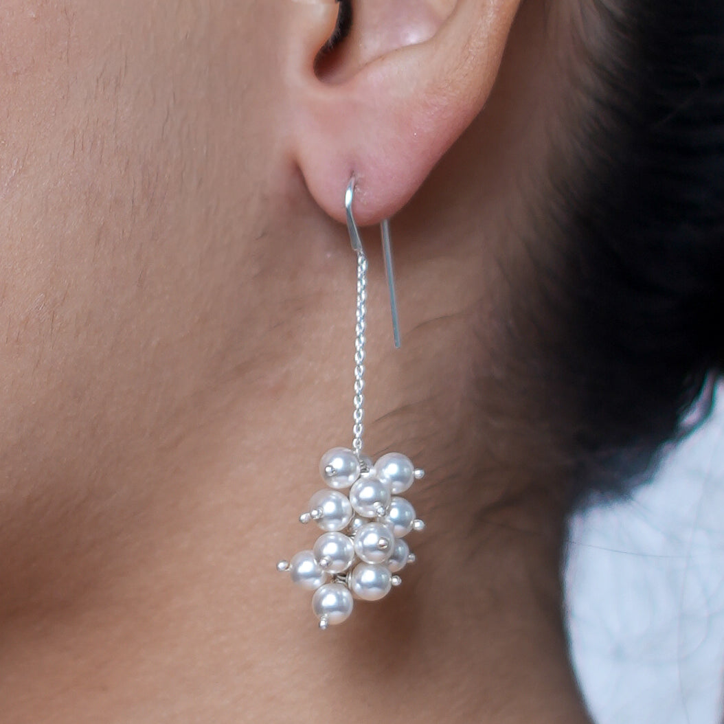 Pearl Bunch Dangling Earrings | 92.5 Sterling Silver