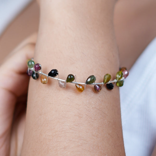 Tourmaline Twisted Bracelet | 92.5 Sterling Silver