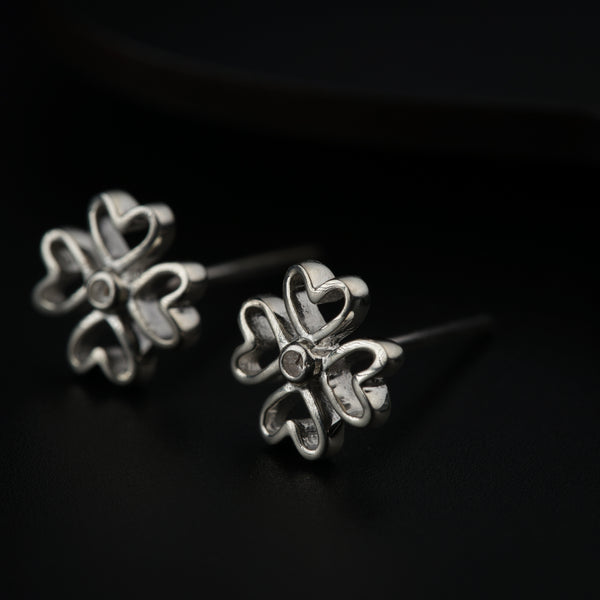 Sterling silver heart-shaped earrings