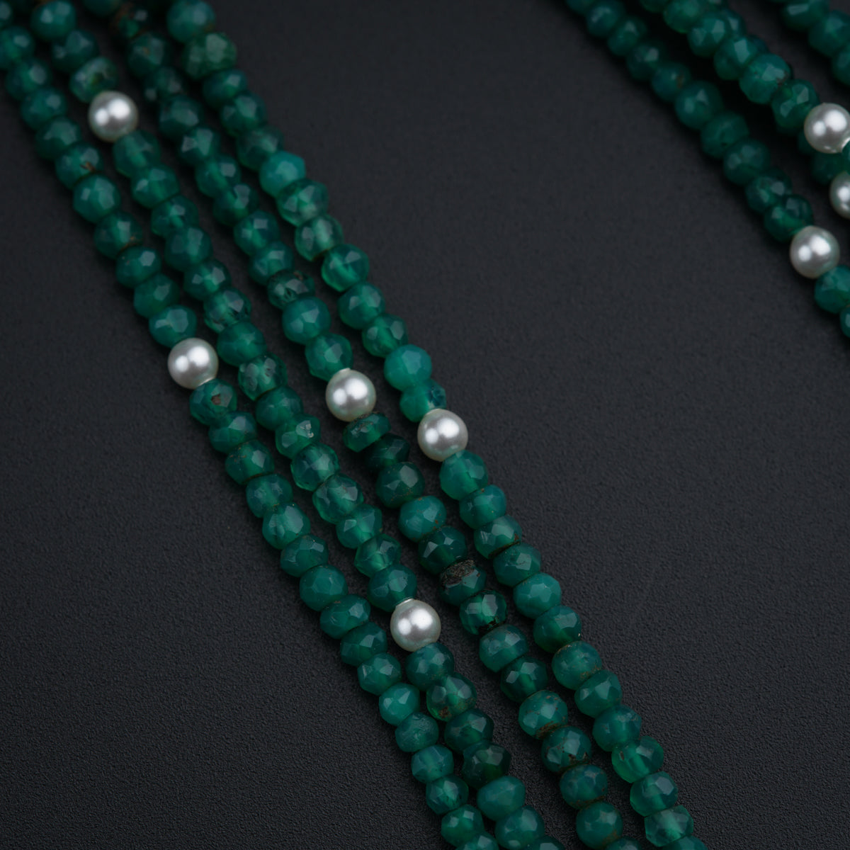 Classic Tanmani Set with Green Onyx and Pearls